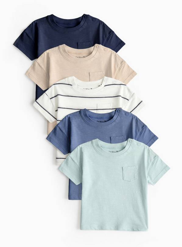 Plain & Striped T-Shirt 5 Pack 12-18 months